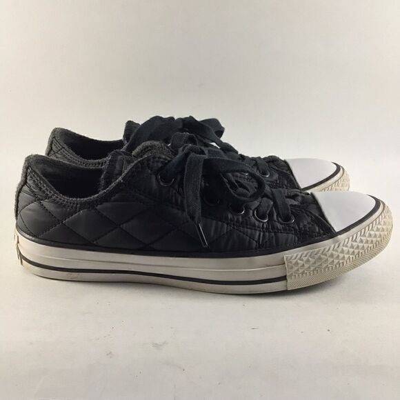 Converse CTAS OX womens shoes quilted lace up sneakers black size 7 - Picture 1 of 8